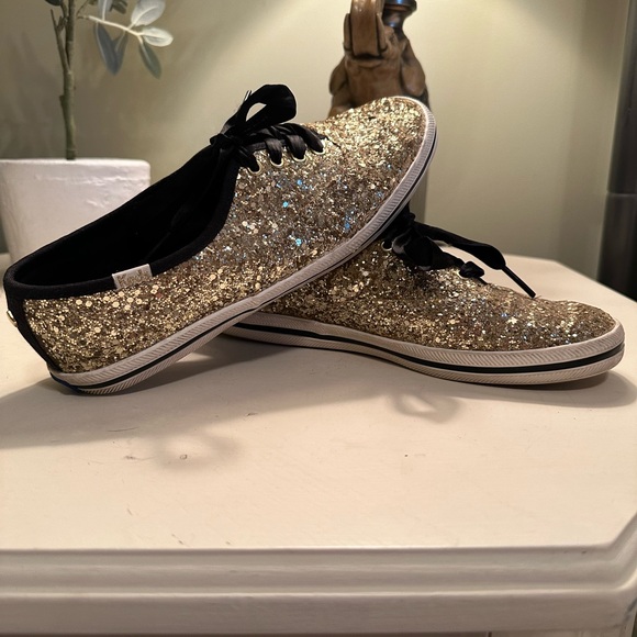 Keds x Kate spade gold glitter shoes SZ 6.5 - Picture 1 of 8